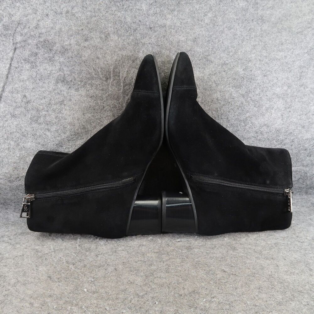 Nine West Shoes Womens 9 Booties Classic Fashion Leather Block Heel Black Zip - Picture 9 of 15